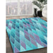 Machine Washable Transitional Glacial Blue Ice Blue Rug in a Family Room, wshpat94lblu