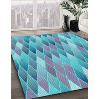 Patterned Glacial Blue Ice Blue Rug, pat94lblu