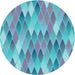 Square Patterned Glacial Blue Ice Blue Rug, pat94lblu