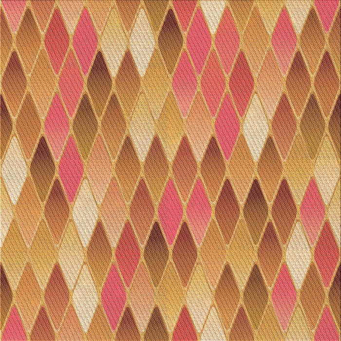 Round Patterned Red Rug, pat94org