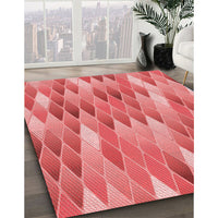 Patterned Ruby Red Rug, pat94rd