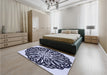 Patterned Night Blue Rug in a Bedroom, pat940blu