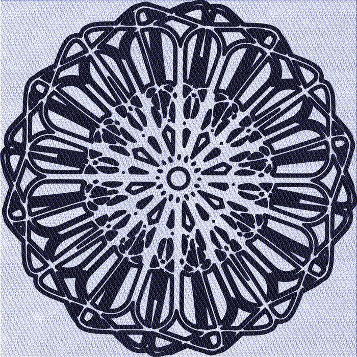 Round Patterned Night Blue Rug, pat940blu