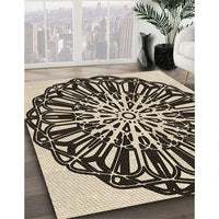 Patterned Deep Peach Orange Rug, pat940brn