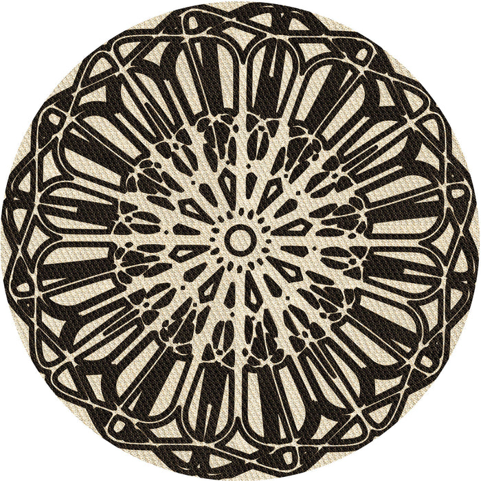 Square Patterned Deep Peach Orange Rug, pat940brn