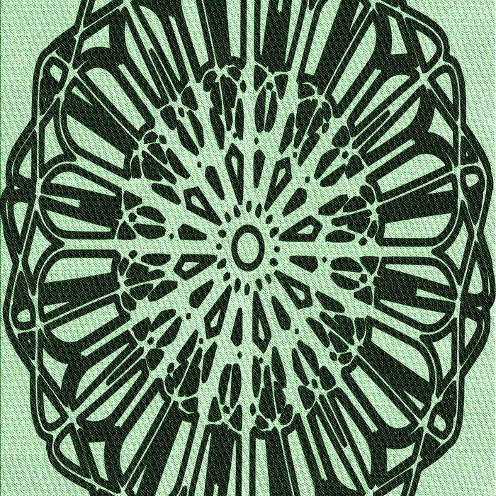 Patterned Dark Forest Green Rug, pat940grn