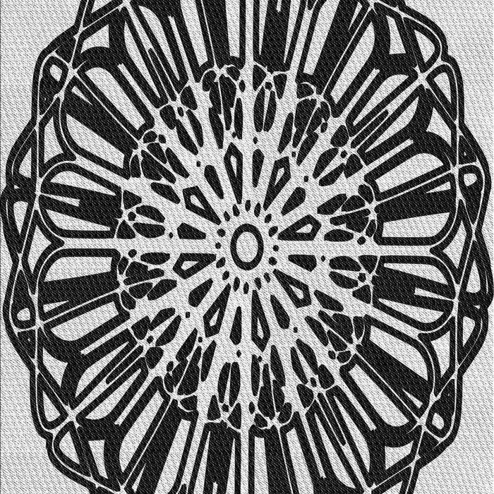 Patterned Charcoal Black Rug, pat940gry