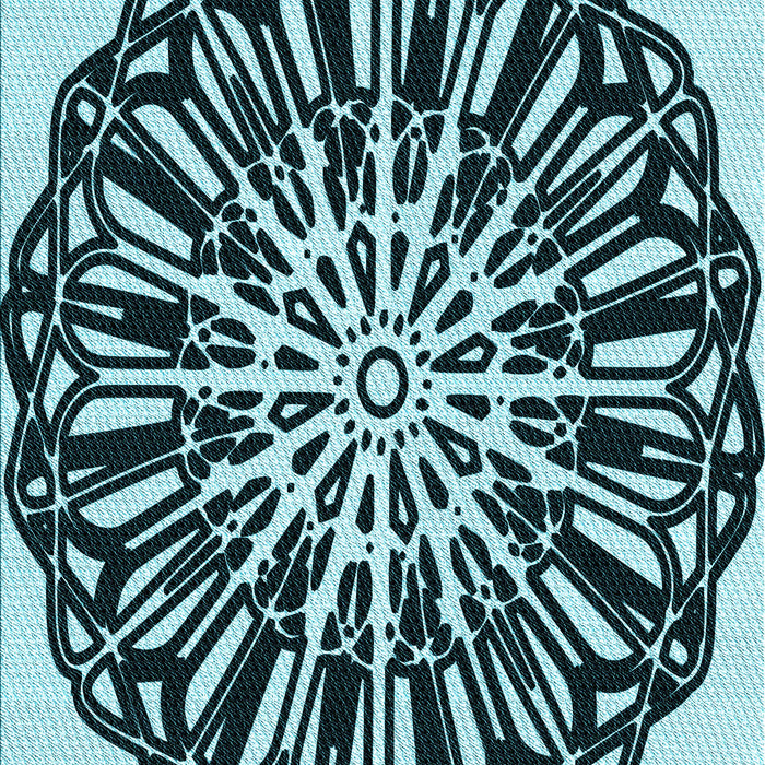 Patterned Deep Teal Green Rug, pat940lblu