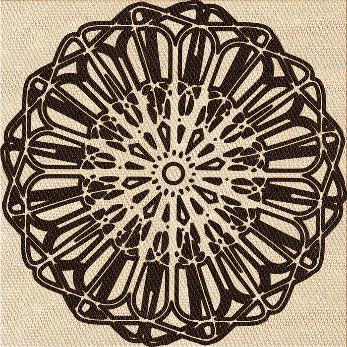 Round Patterned Red Rug, pat940org