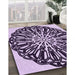 Machine Washable Transitional Blossom Pink Rug in a Family Room, wshpat940pur