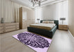 Patterned Blossom Pink Rug in a Bedroom, pat940pur