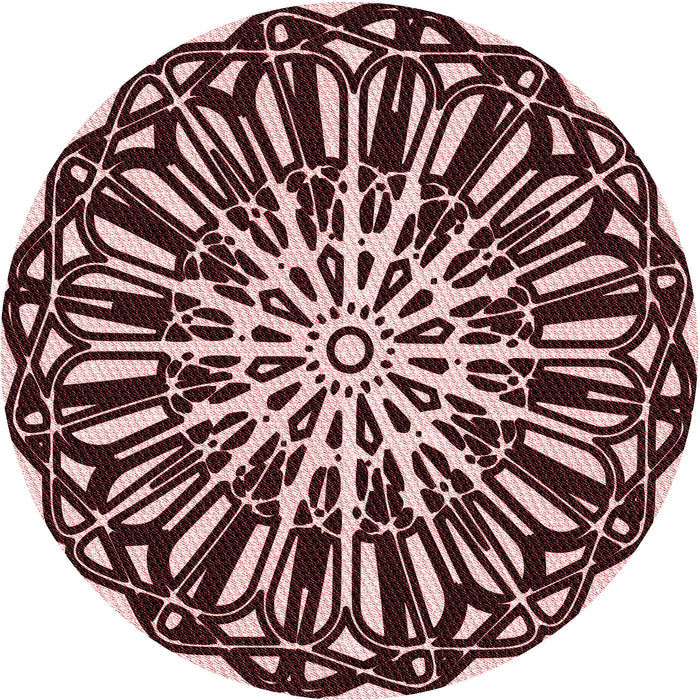 Square Patterned Deep Rose Pink Rug, pat940rd