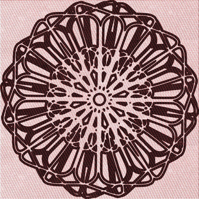 Round Patterned Deep Rose Pink Rug, pat940rd