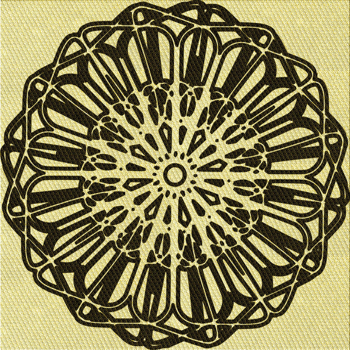 Round Patterned Midnight Gray Rug, pat940yw