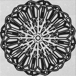 Square Patterned Charcoal Black Novelty Rug, pat940
