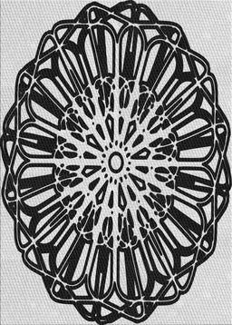 Patterned Charcoal Black Novelty Rug, pat940