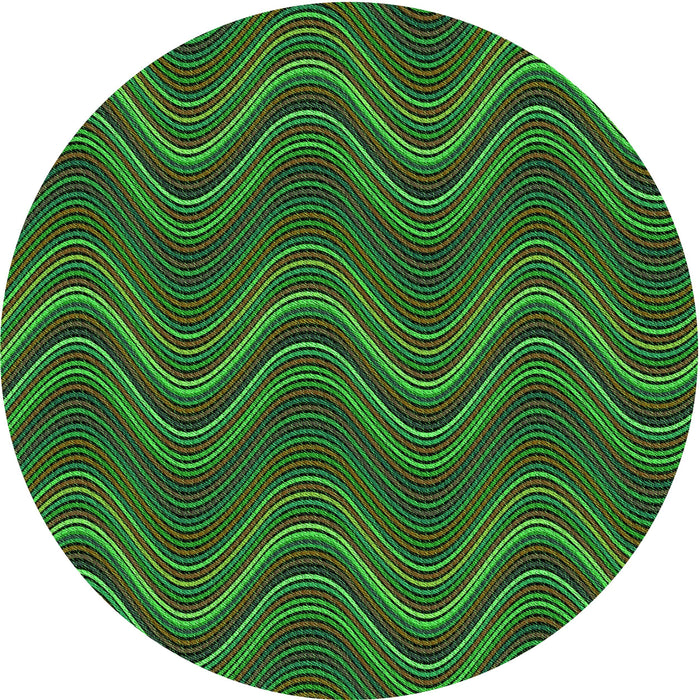 Square Machine Washable Transitional Dark Forest Green Rug in a Living Room, wshpat941grn