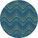 Square Patterned Blue Rug, pat942lblu