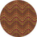 Square Patterned Saffron Red Rug, pat942org