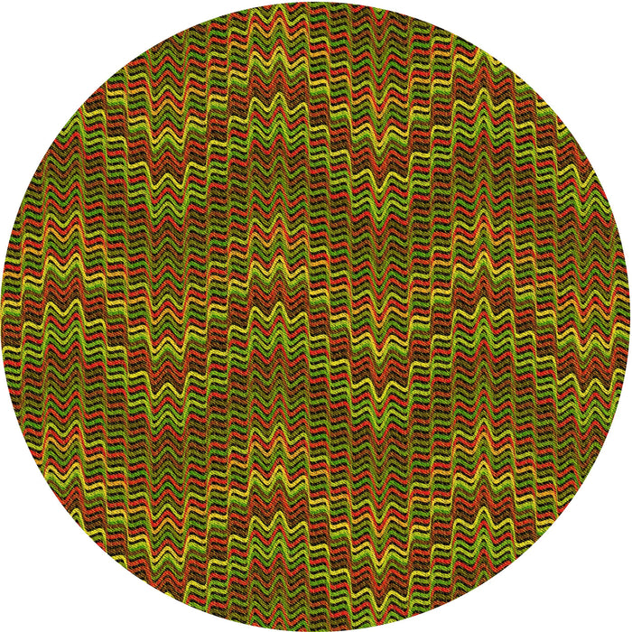 Square Machine Washable Transitional Dark Yellow Green Rug in a Living Room, wshpat942yw