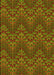 Patterned Dark Yellow Green Rug, pat942yw