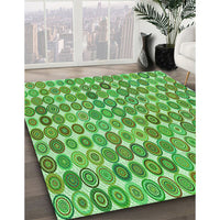 Patterned Dark Lime Green Rug, pat943grn