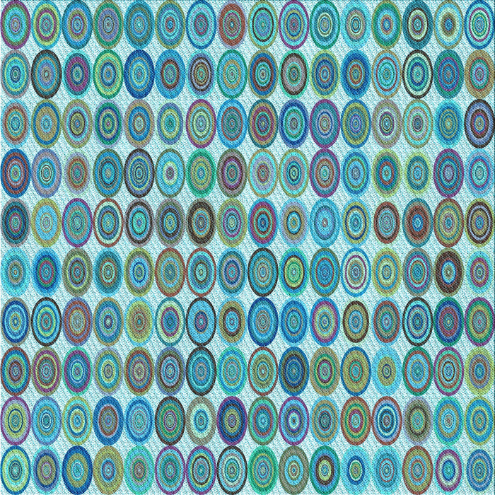 Round Patterned Green Rug, pat943lblu