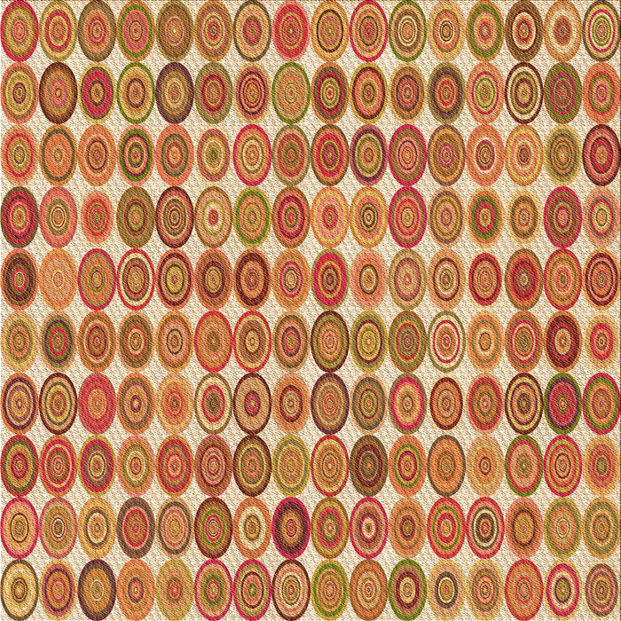 Round Patterned Yellow Orange Rug, pat943org