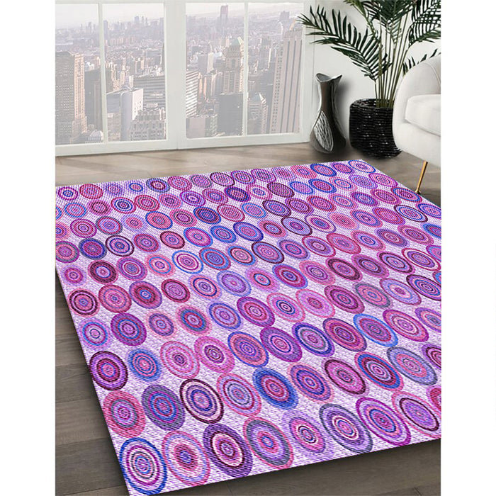 Patterned Bright Lilac Purple Rug in Family Room, pat943pur