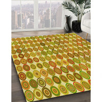 Patterned Golden Brown Yellow Rug, pat943yw