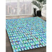 Machine Washable Transitional Blue Ivy Blue Rug in a Family Room, wshpat944lblu
