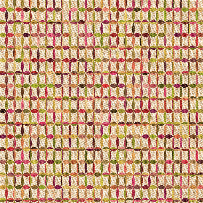 Round Patterned Orange Rug, pat944org