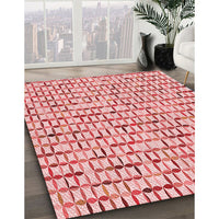 Patterned Deep Rose Pink Rug, pat944rd