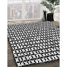 Patterned Charcoal Black Rug in Family Room, pat945gry