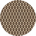 Square Patterned Black Brown Rug, pat946org