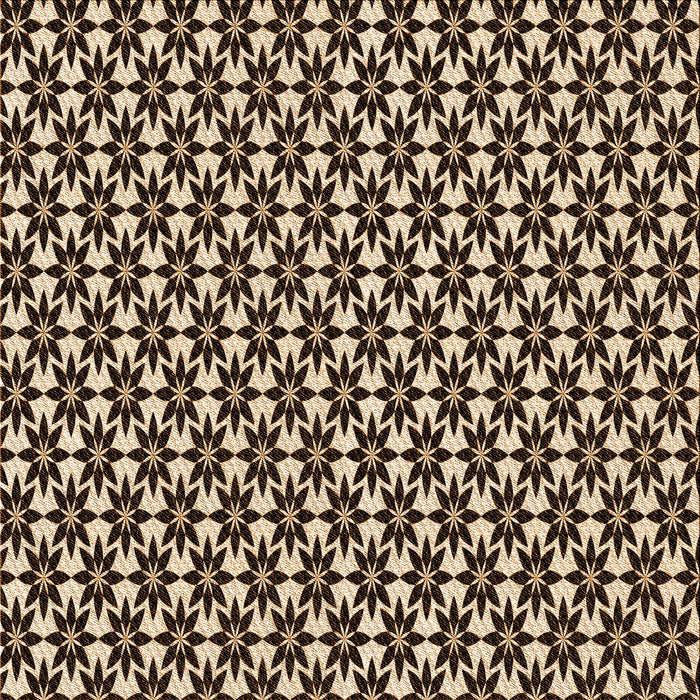 Round Patterned Black Brown Rug, pat946org
