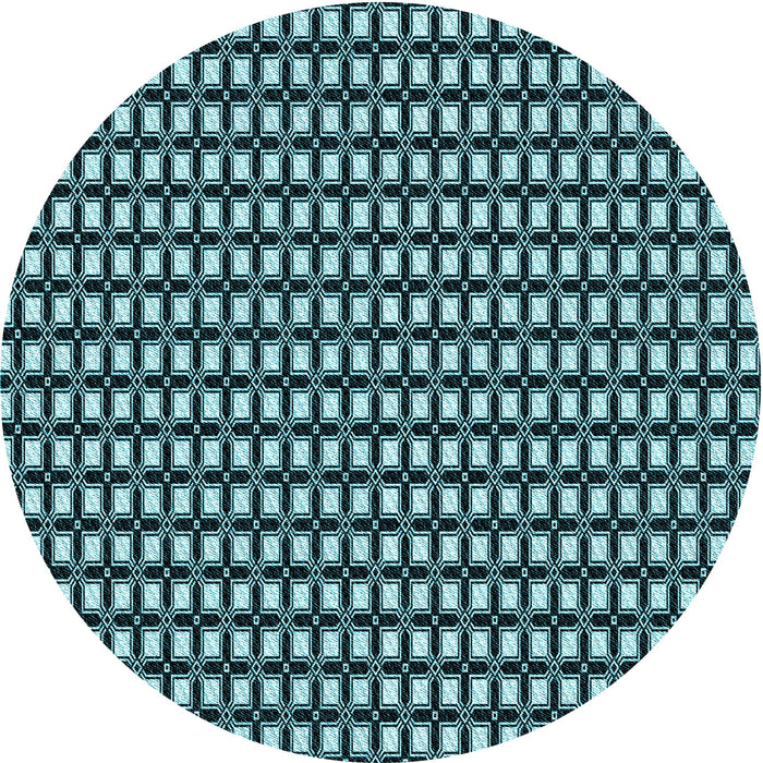 Square Patterned Deep Teal Green Rug, pat949lblu