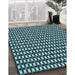Machine Washable Transitional Deep Teal Green Rug in a Family Room, wshpat949lblu