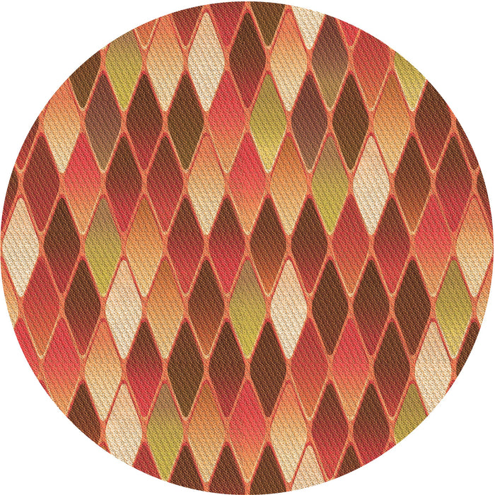 Square Patterned Orange Rug, pat95org