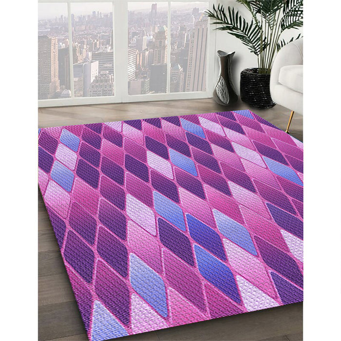 Patterned Purple Rug in Family Room, pat95pur