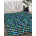 Patterned Deep-Sea Blue Rug in Family Room, pat950lblu