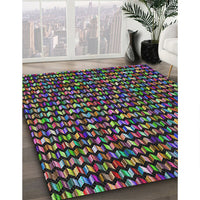 Patterned Camouflage Green Modern Rug, pat950