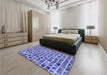 Patterned Jeans Blue Rug in a Bedroom, pat951blu