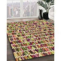 Patterned Brown Red Rug, pat951brn