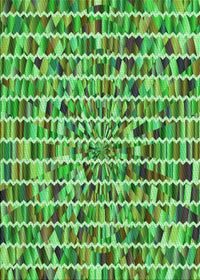 Machine Washable Transitional Green Rug, wshpat951grn