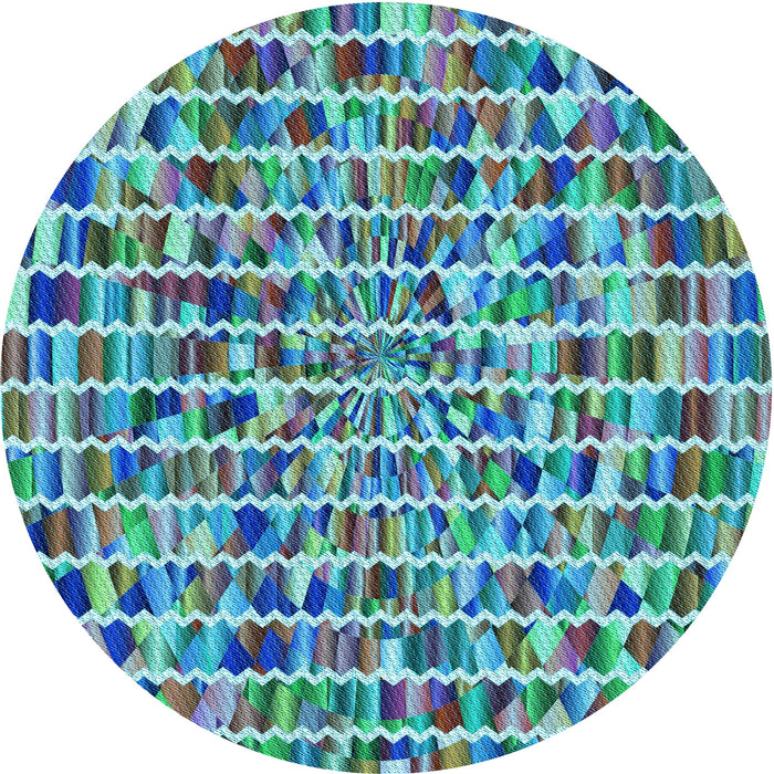 Square Patterned Turquoise Green Rug, pat951lblu