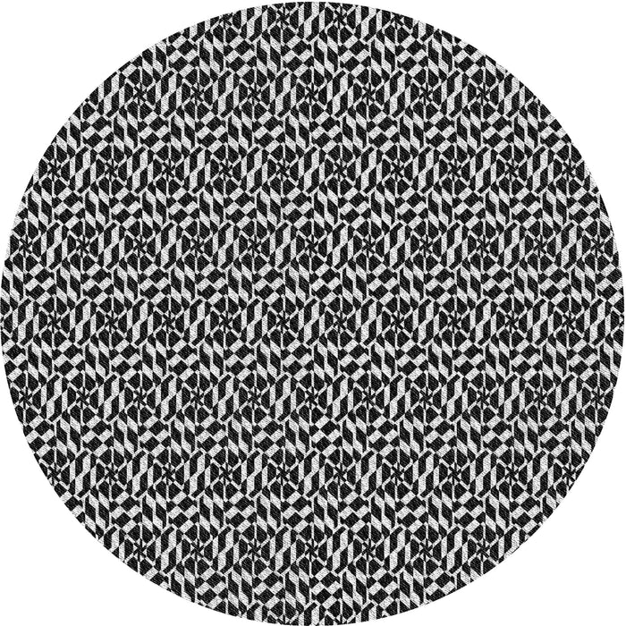 Square Machine Washable Transitional Midnight Gray Rug in a Living Room, wshpat952gry