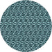 Square Patterned Deep Teal Green Rug, pat952lblu