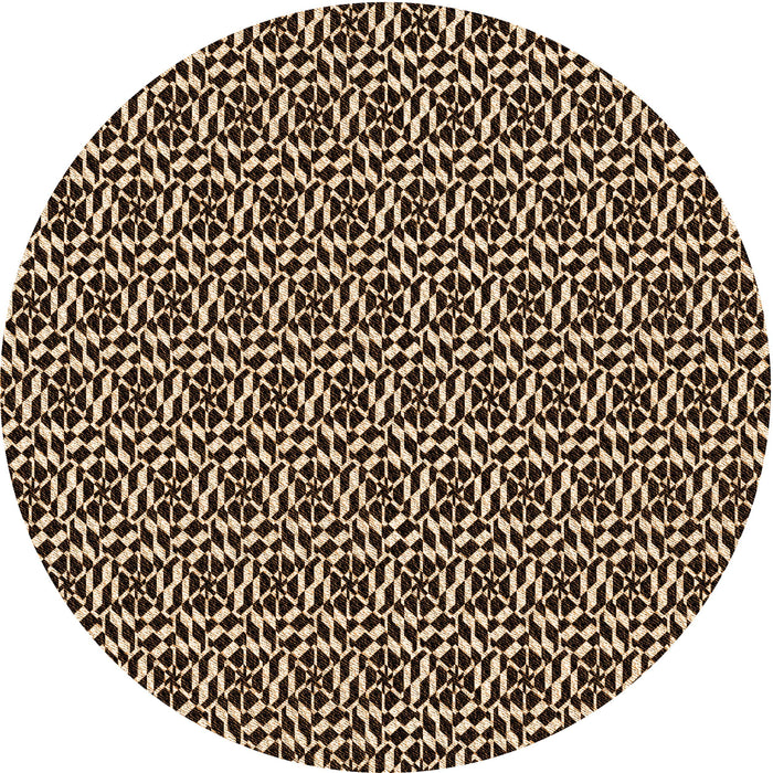 Square Patterned Black Brown Rug, pat952org