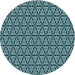 Square Patterned Deep Teal Green Rug, pat953lblu